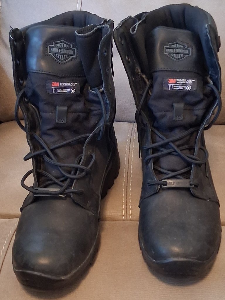 Harleydavidson Waterproof Thinsulate Leather M/C Boots Men 12m Vibram Sole